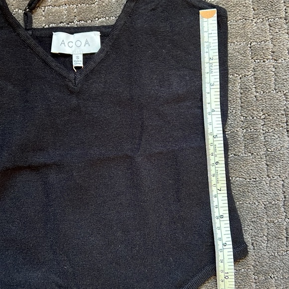 NWT ACOA Collection Black Sweater Camisole Bodysuit Spaghetti Straps Small - Picture 5 of 14